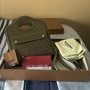 Burberry Olive Green Shoulder Bag